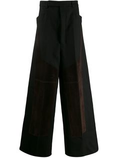 Rick Owens широкие брюки с контрастными вставками