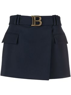 Balmain юбка мини с запахом и пряжкой B