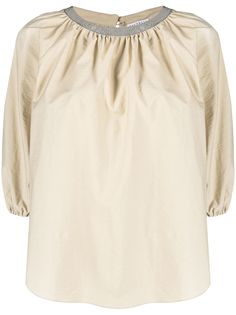 Brunello Cucinelli блузка с декором Monili