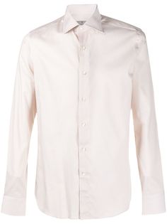 Canali рубашка с длинными рукавами и микропринтом