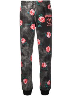 Moschino спортивные брюки с цветочным принтом