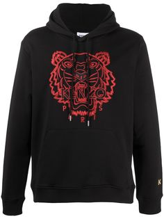 Kenzo худи с кулиской и вышивкой Tiger