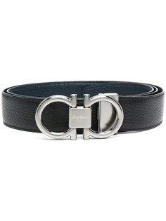 Salvatore Ferragamo ремень из зернистой кожи с декором Gancini