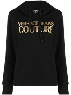 Versace Jeans Couture толстовка с логотипом и эффектом металлик