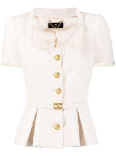 Elisabetta Franchi твидовый пиджак с поясом