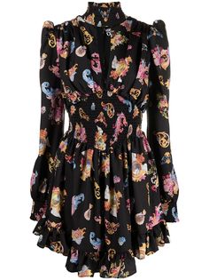 Versace Jeans Couture платье с высоким воротником и принтом Versailles