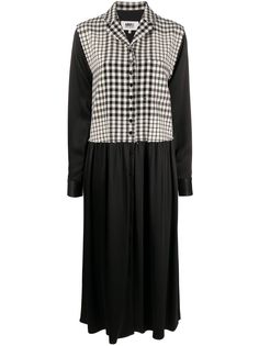MM6 Maison Margiela платье-рубашка в клетку со вставками