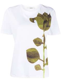 Odeeh футболка с цветочным принтом