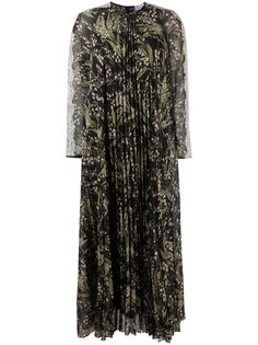 RED Valentino плиссированное платье с цветочным принтом