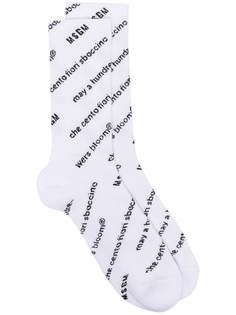 MSGM носки вязки интарсия с надписью