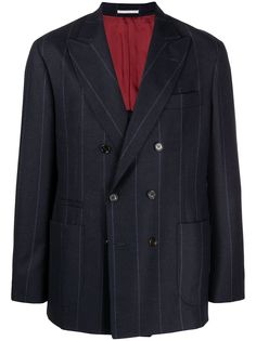Brunello Cucinelli двубортный пиджак в полоску