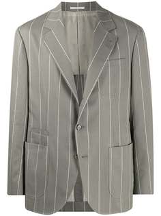 Brunello Cucinelli полосатый пиджак узкого кроя
