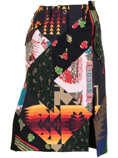 Sacai юбка с принтом