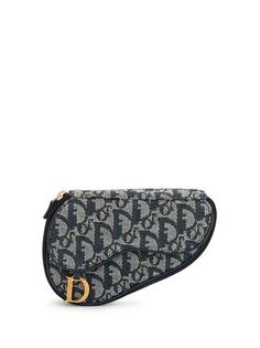 Christian Dior клатч Saddle pre-owned с узором Trotter