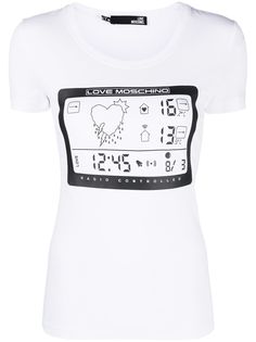 Love Moschino футболка узкого кроя с графичным принтом