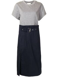 3.1 Phillip Lim платье-футболка с контрастным верхом