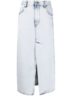 IRO джинсовая юбка миди с эффектом потертости