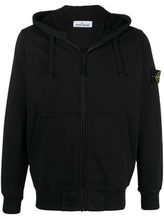 Stone Island худи на молнии с нашивкой-логотипом