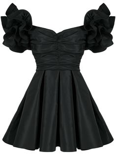 Elisabetta Franchi платье с открытыми плечами и оборками