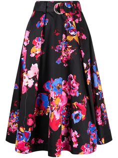 MSGM юбка А-силуэта с цветочным принтом