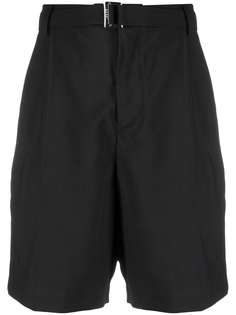 Sacai строгие шорты прямого кроя с поясом