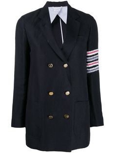 Thom Browne двубортный блейзер с полосками 4-Bar