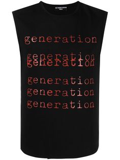 Raf Simons топ без рукавов с принтом