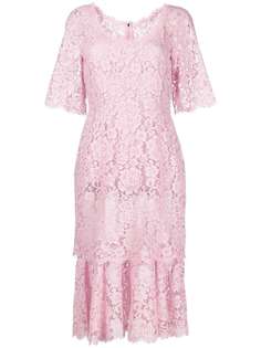 Dolce & Gabbana платье с кружевом и короткими рукавами