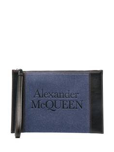 Alexander McQueen клатч на молнии с логотипом