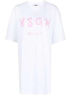 MSGM платье-футболка с логотипом