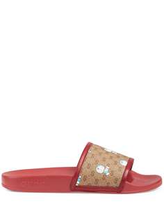 Gucci шлепанцы с узором GG Supreme из коллаборации с Doraemon