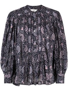 Isabel Marant Étoile блузка с баской и абстрактным принтом