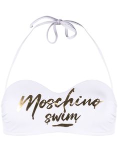 Moschino лиф бикини с вырезом халтер и логотипом