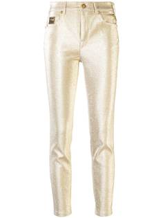 Versace Jeans Couture брюки с эффектом металлик