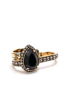 Alexander McQueen двойное кольцо с камнем