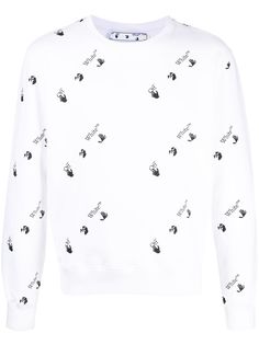 Off-White all-over logo cotton sweatshirt