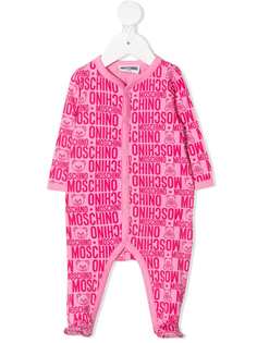 Moschino Kids комбинезон для новорожденного с монограммой