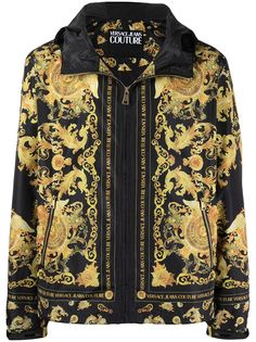 Versace Jeans Couture ветровка с капюшоном и принтом Baroque