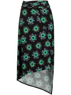 Paco Rabanne юбка асимметричного кроя с цветочным принтом