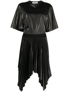 Givenchy плиссированное платье с асимметричным подолом