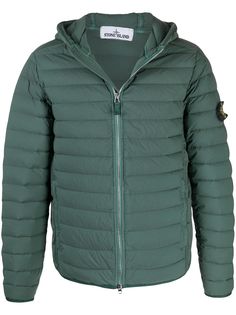 Stone Island стеганая куртка с капюшоном
