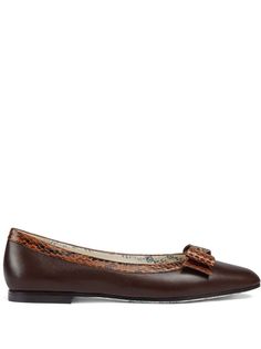 Gucci brown leather ballet flats