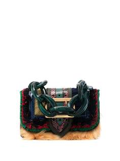 Burberry сумка в технике пэчворк со вставками из овчины