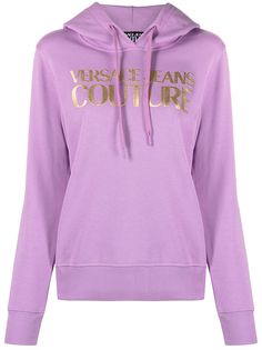 Versace Jeans Couture толстовка с логотипом и эффектом металлик