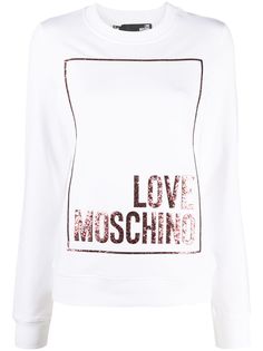 Love Moschino толстовка с логотипом и блестками