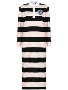 RED Valentino полосатое платье поло с нашивкой