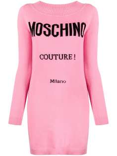 Moschino трикотажное платье Couture с логотипом