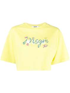 MSGM укороченная футболка с логотипом