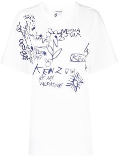 Kenzo футболка оверсайз Valentines Flowers