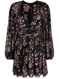 Giambattista Valli платье с цветочным принтом и вырезом